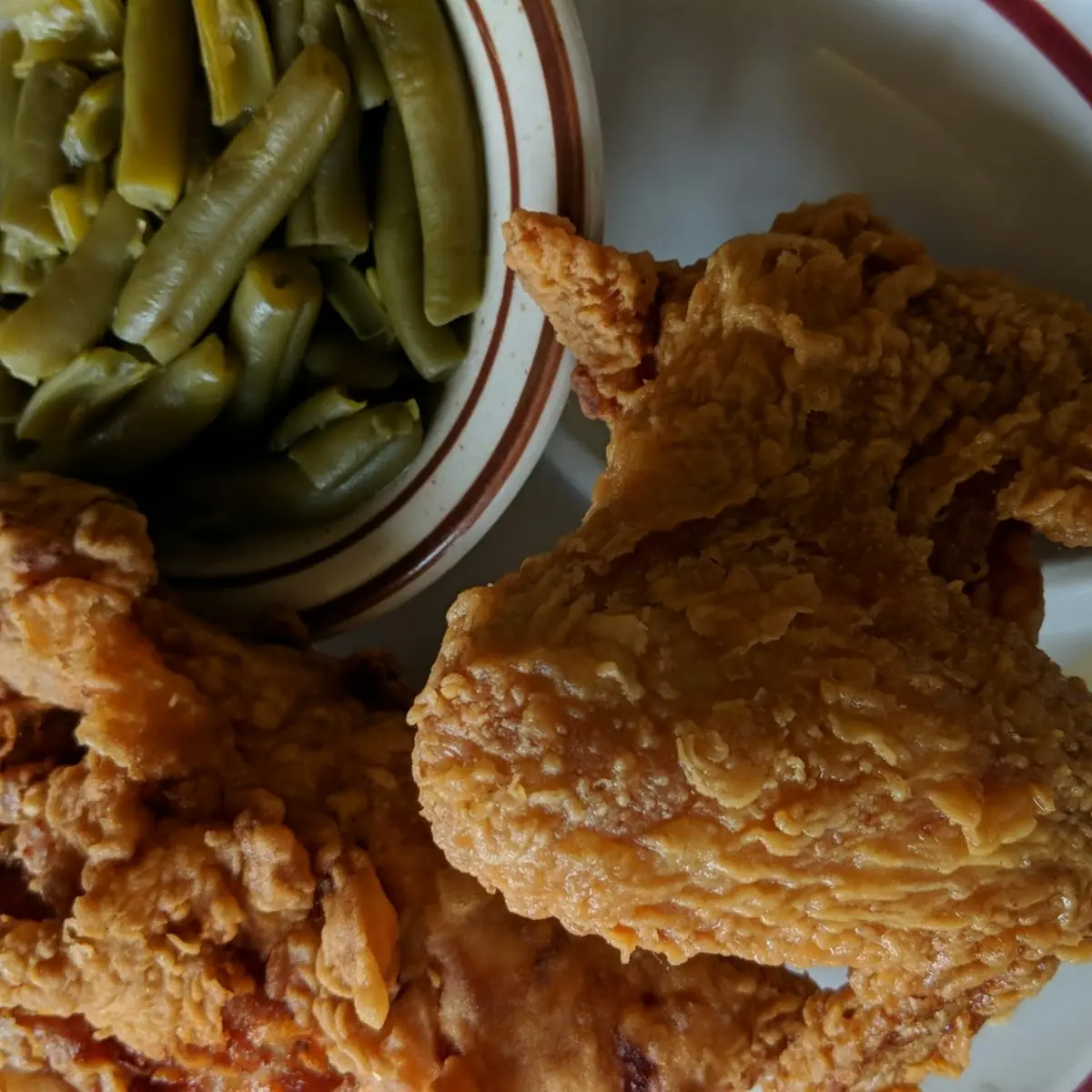 Fried Chicken and Green Beans