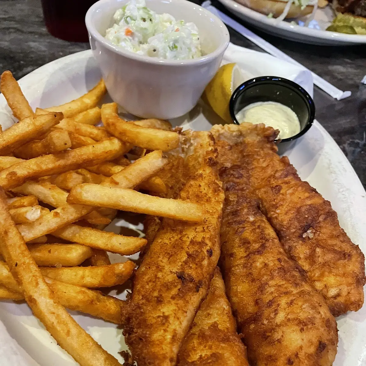 Fish Chips and Coleslaw