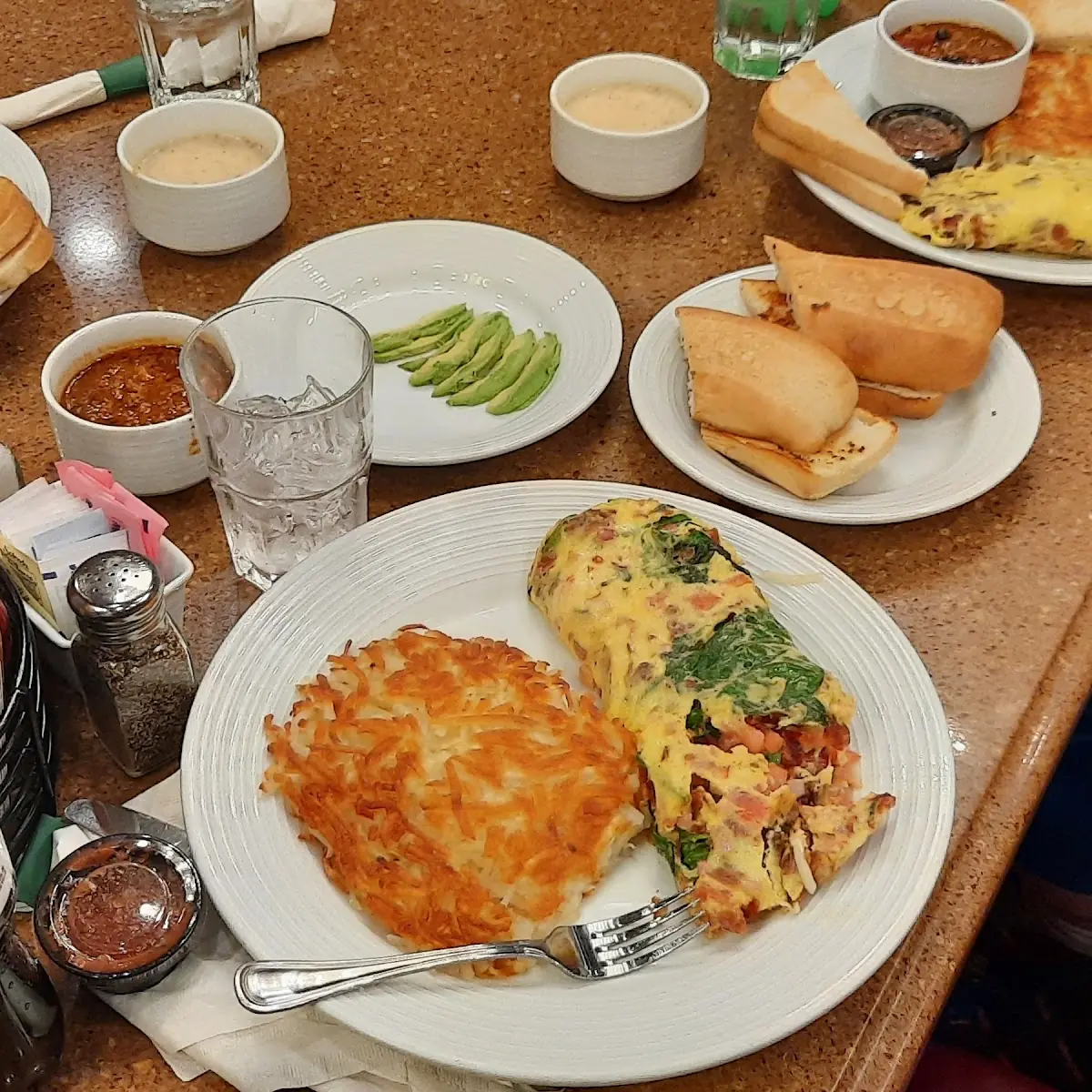 Omelette with Garlic Bread