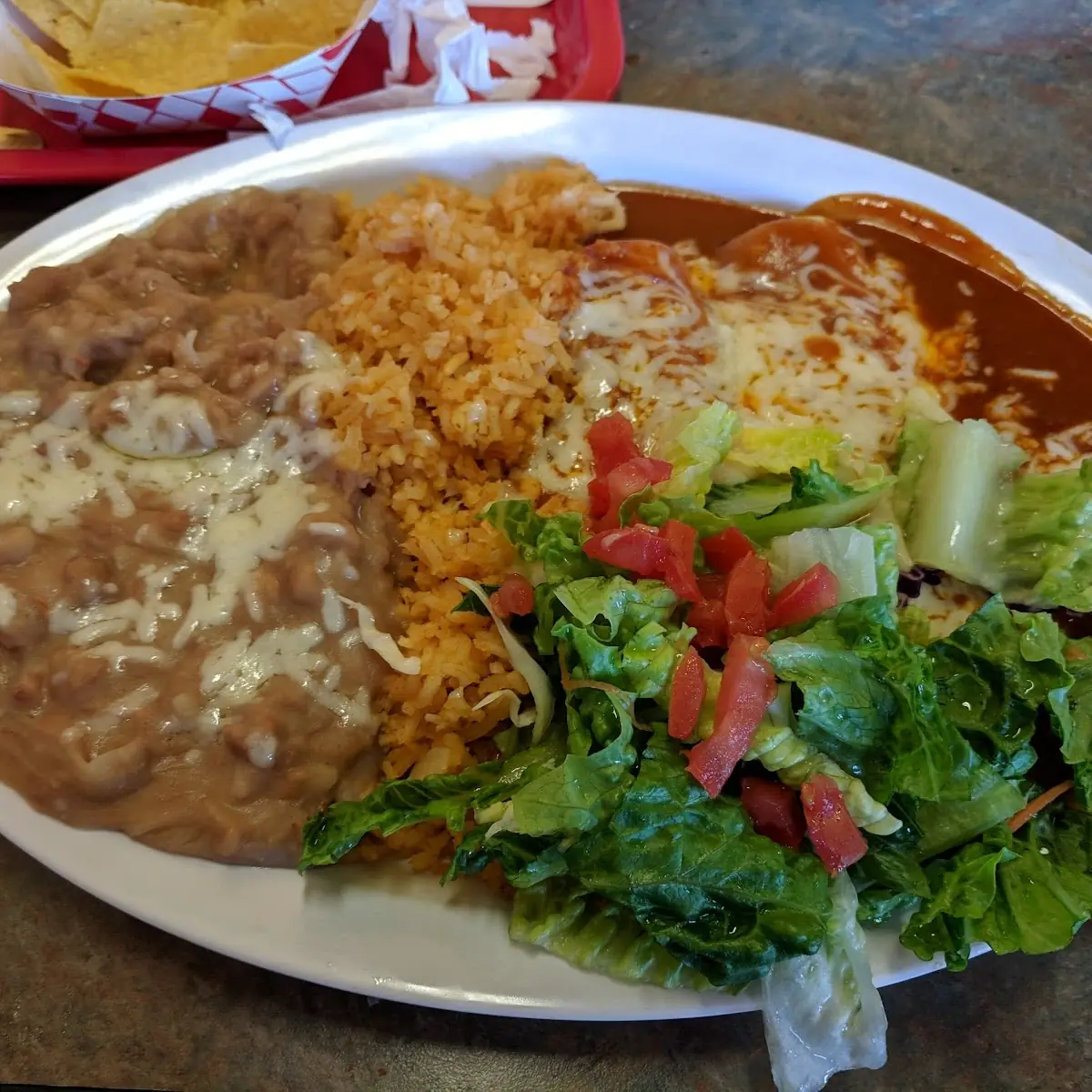 Chicken Enchilada Plate