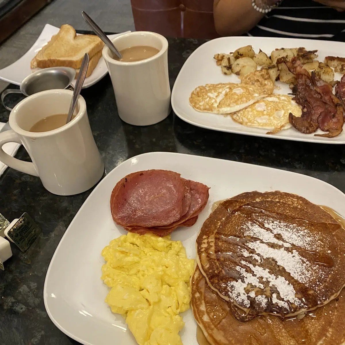 Blueberry Pancakes and Eggs
