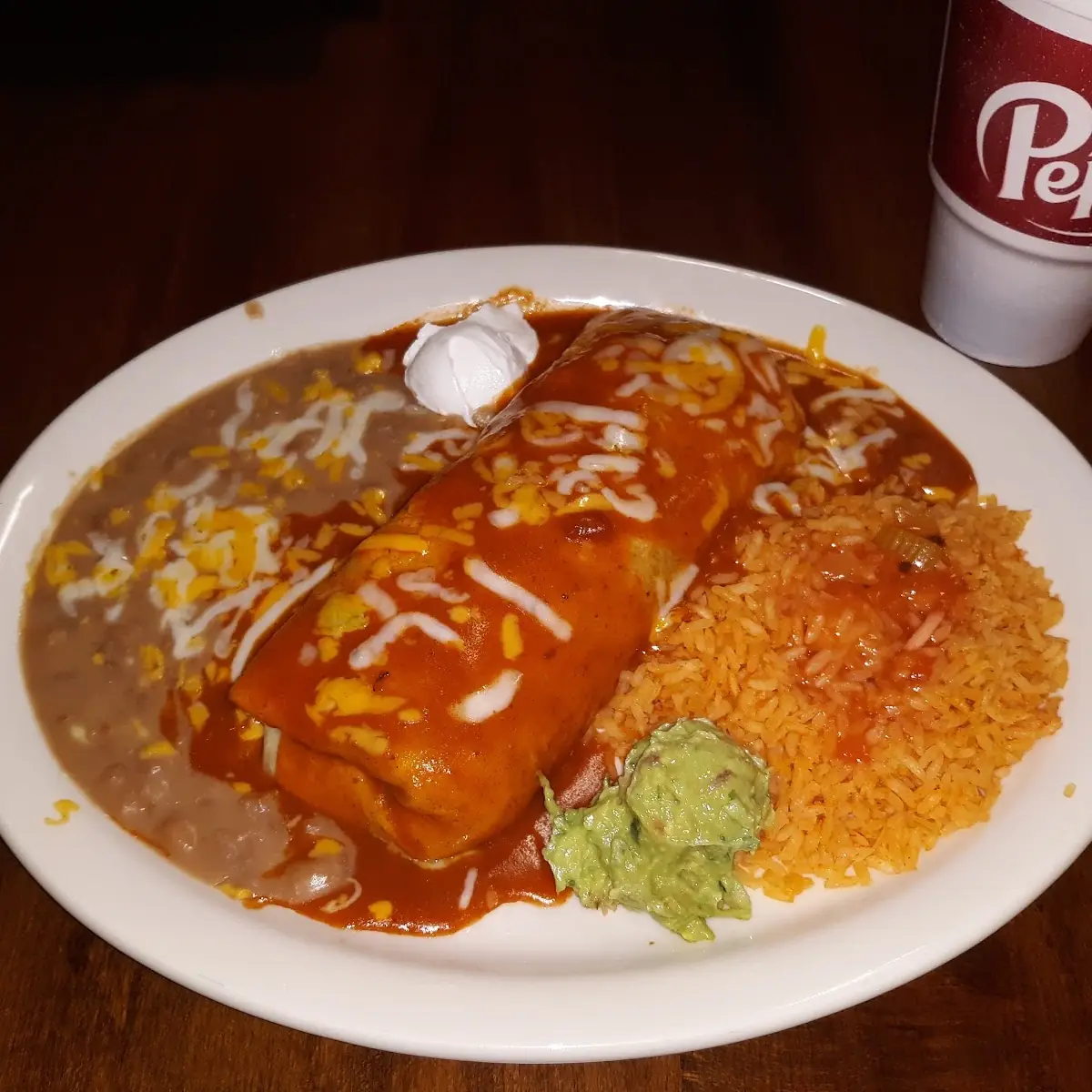 Shredded Beef Burrito with Red Sauce
