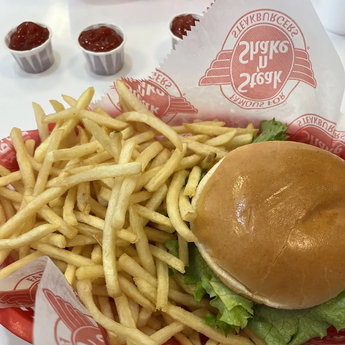 Double Steak Burger and Fries