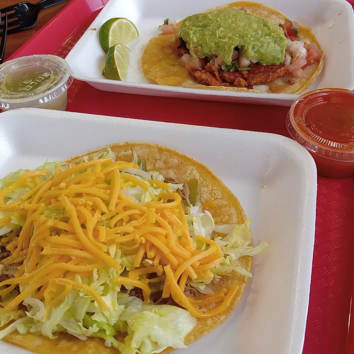 Bean Tostada & Cheese Enchilada