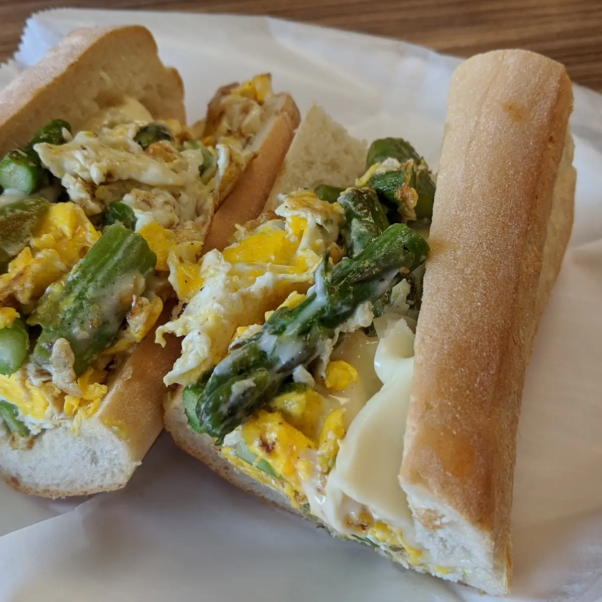 Asparagus Egg and Cheese Sandwich