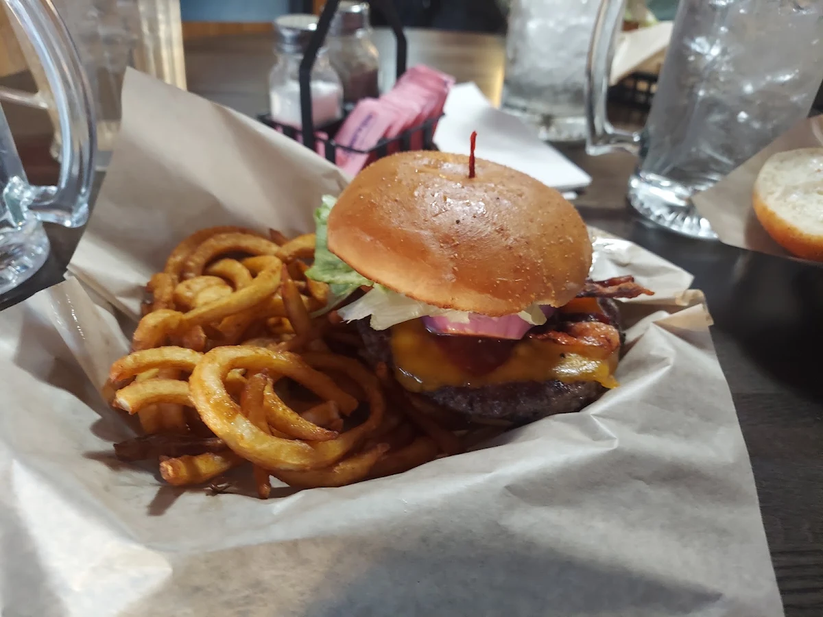 Burger and Curly Fries