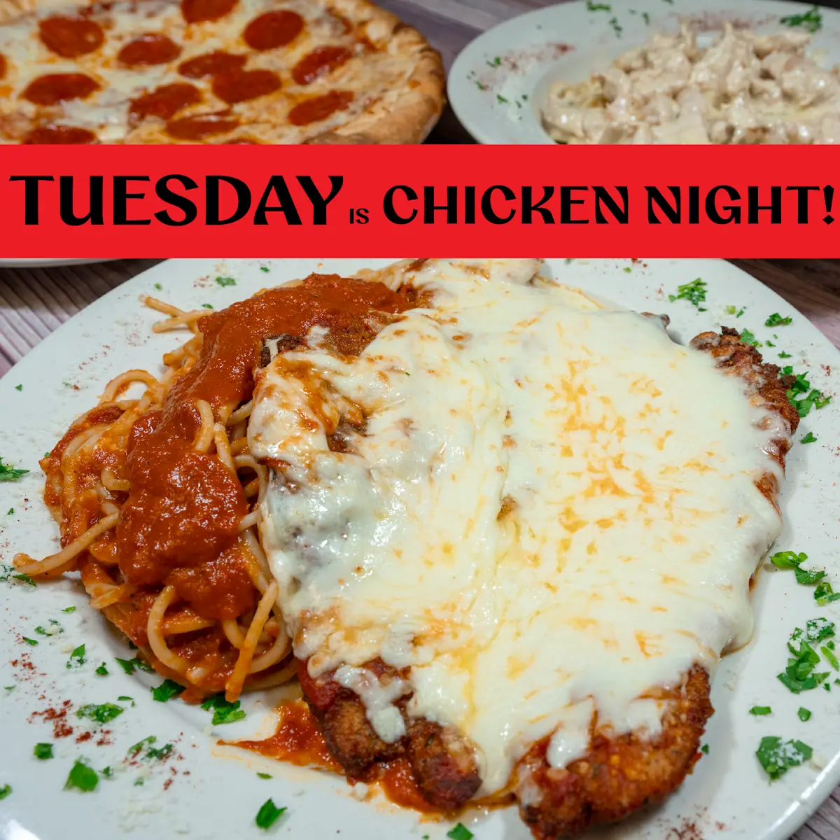 Two Chicken Parmesan Dinners Special