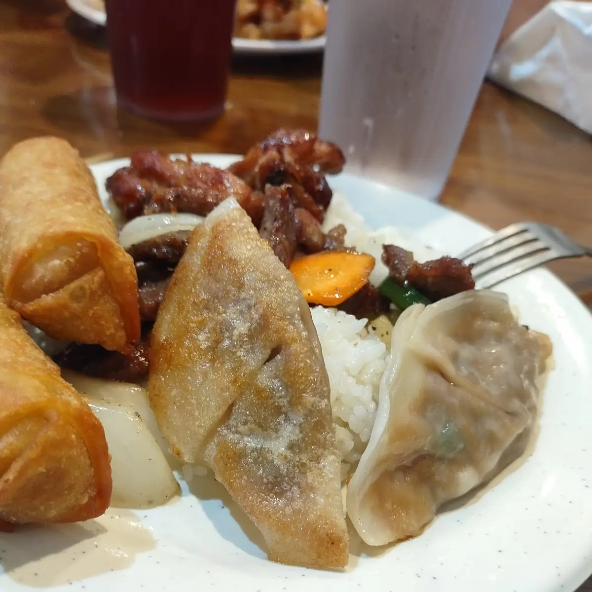 Egg Roll Rice and Sweet Sour Chicken