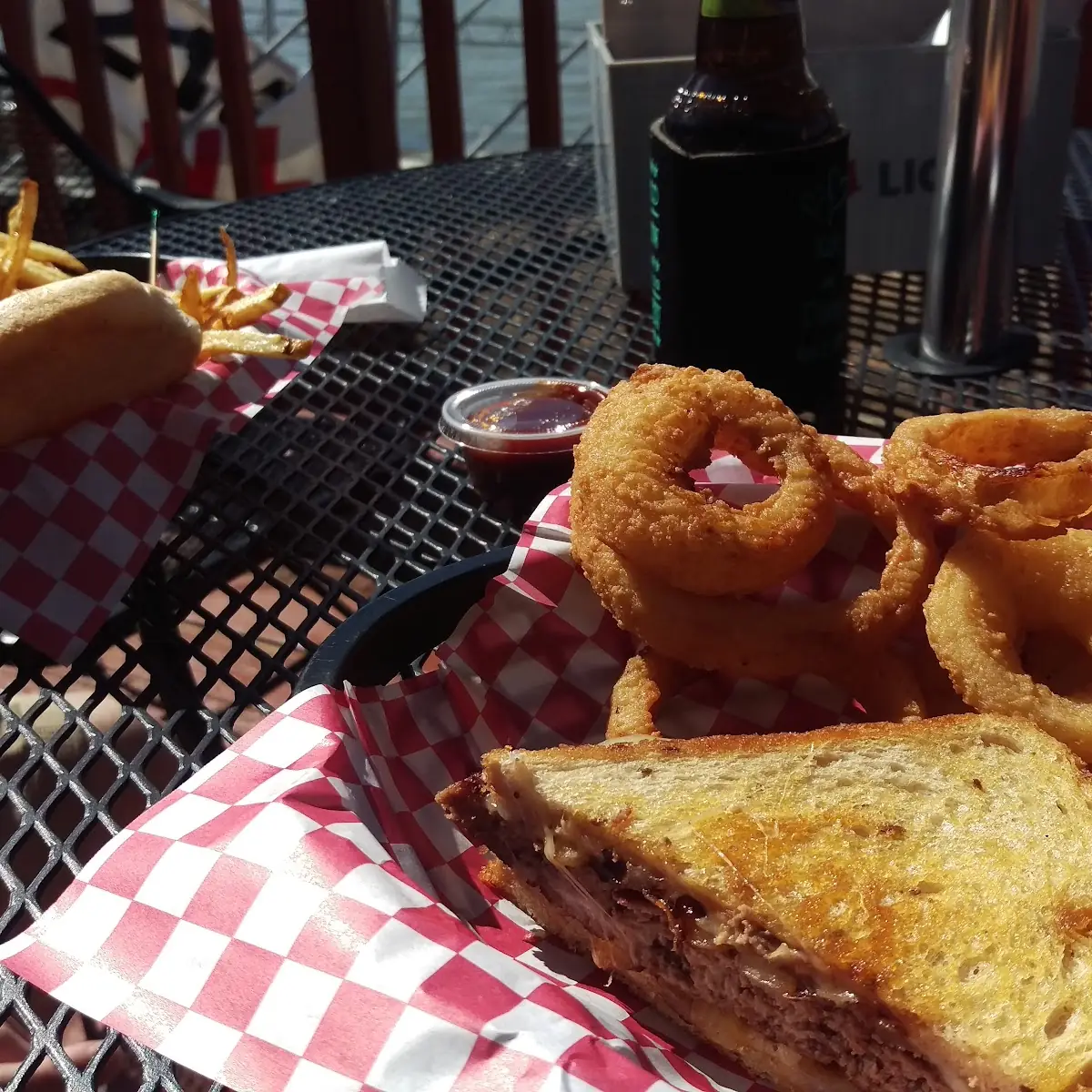 Patty Melt with Onion Rings
