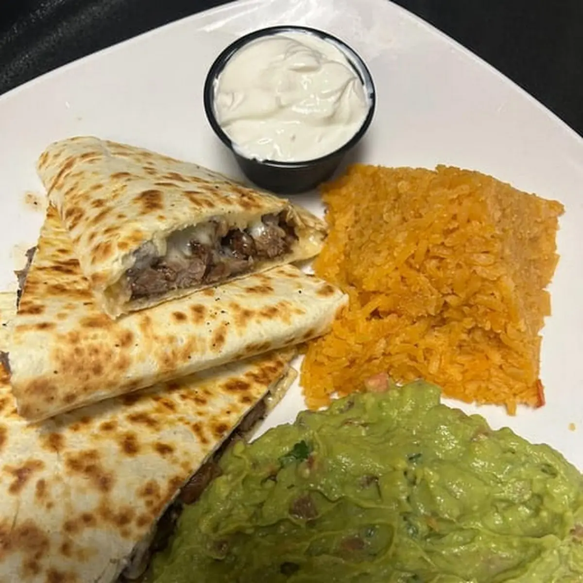 Rice and Quesadilla