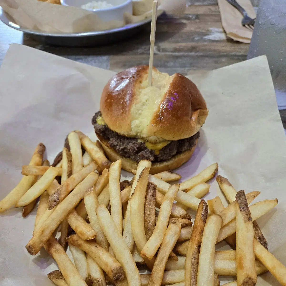 Cheese Burger and Fries
