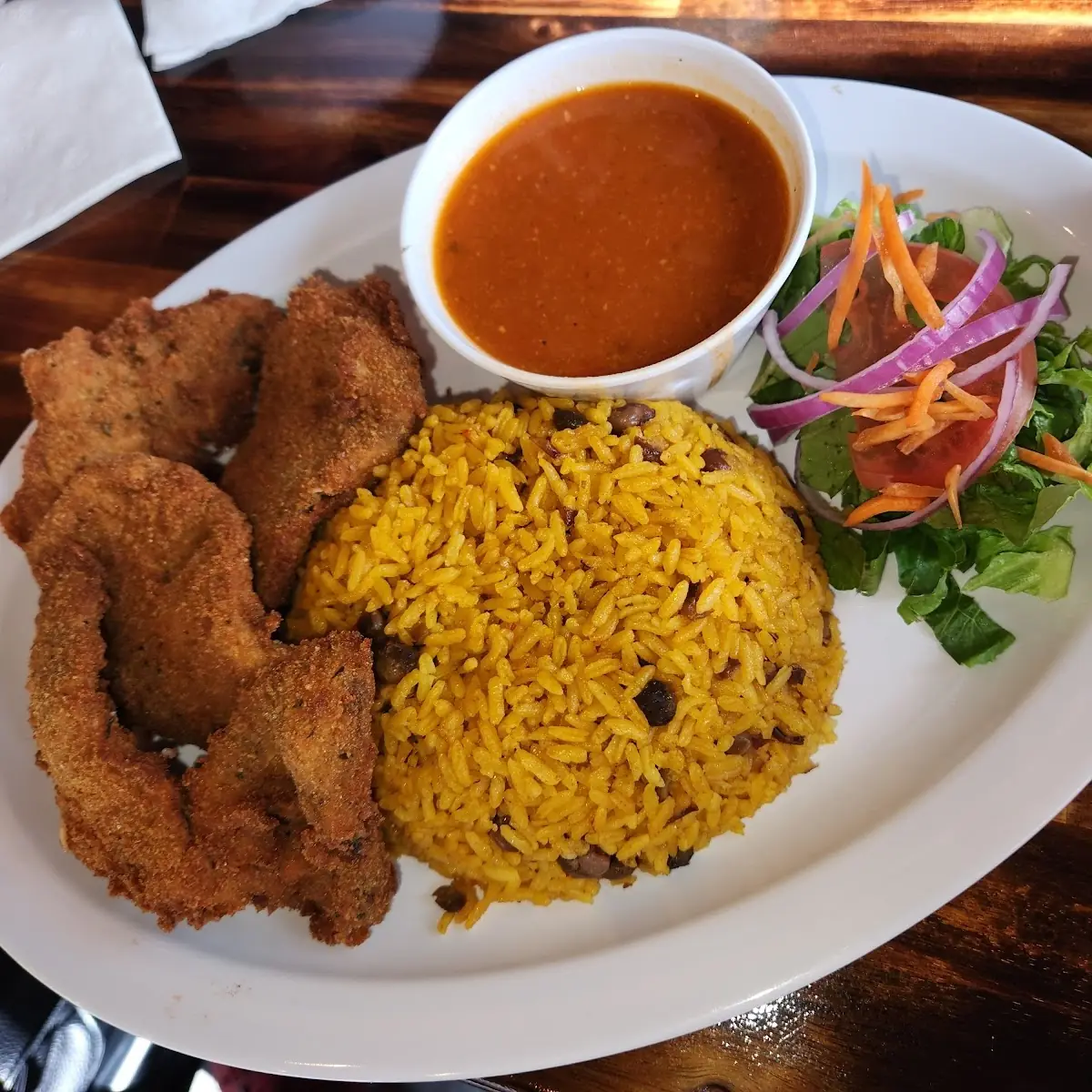 Breaded Steak and Rice