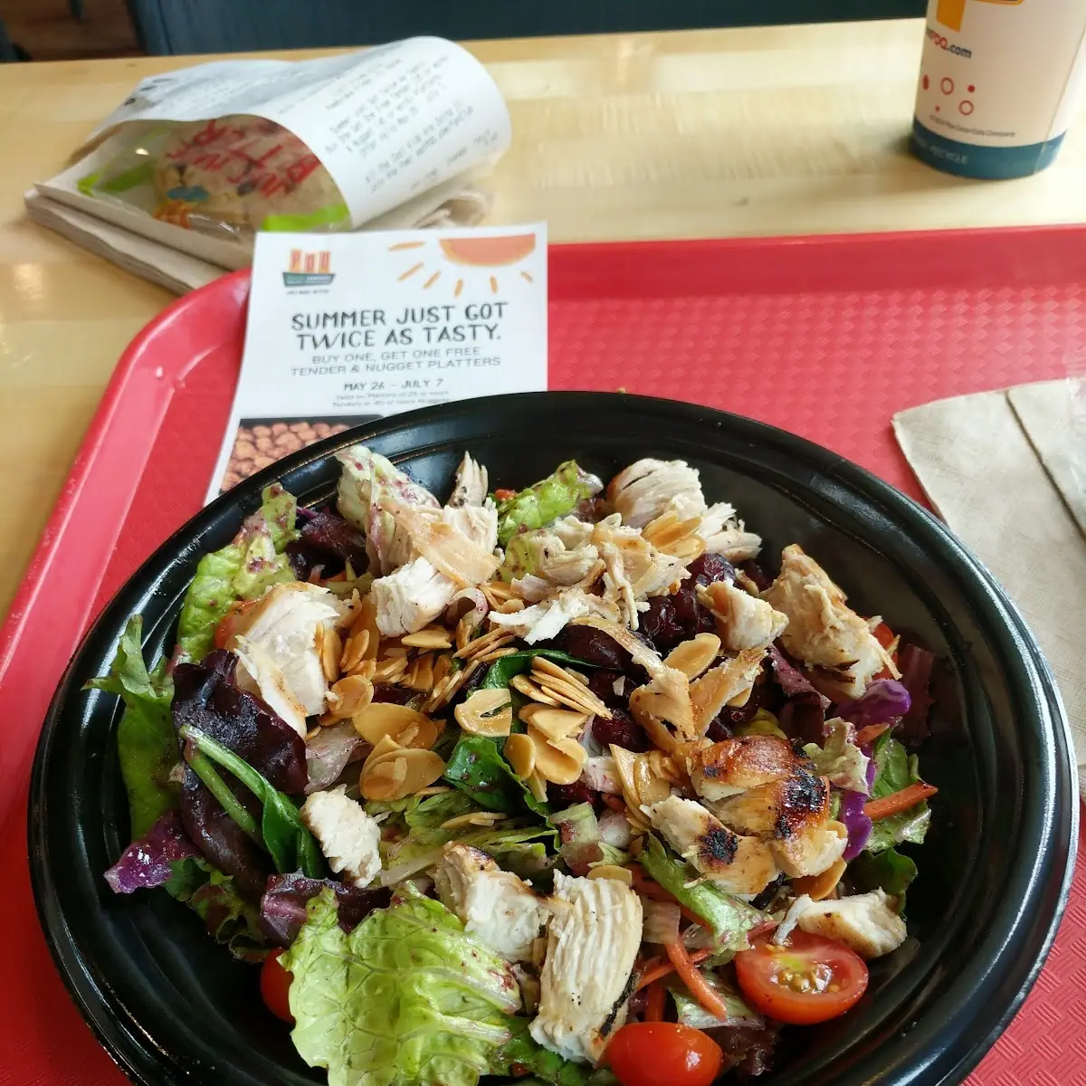 Crispy Chicken Salad with Honey Mustard Dressing