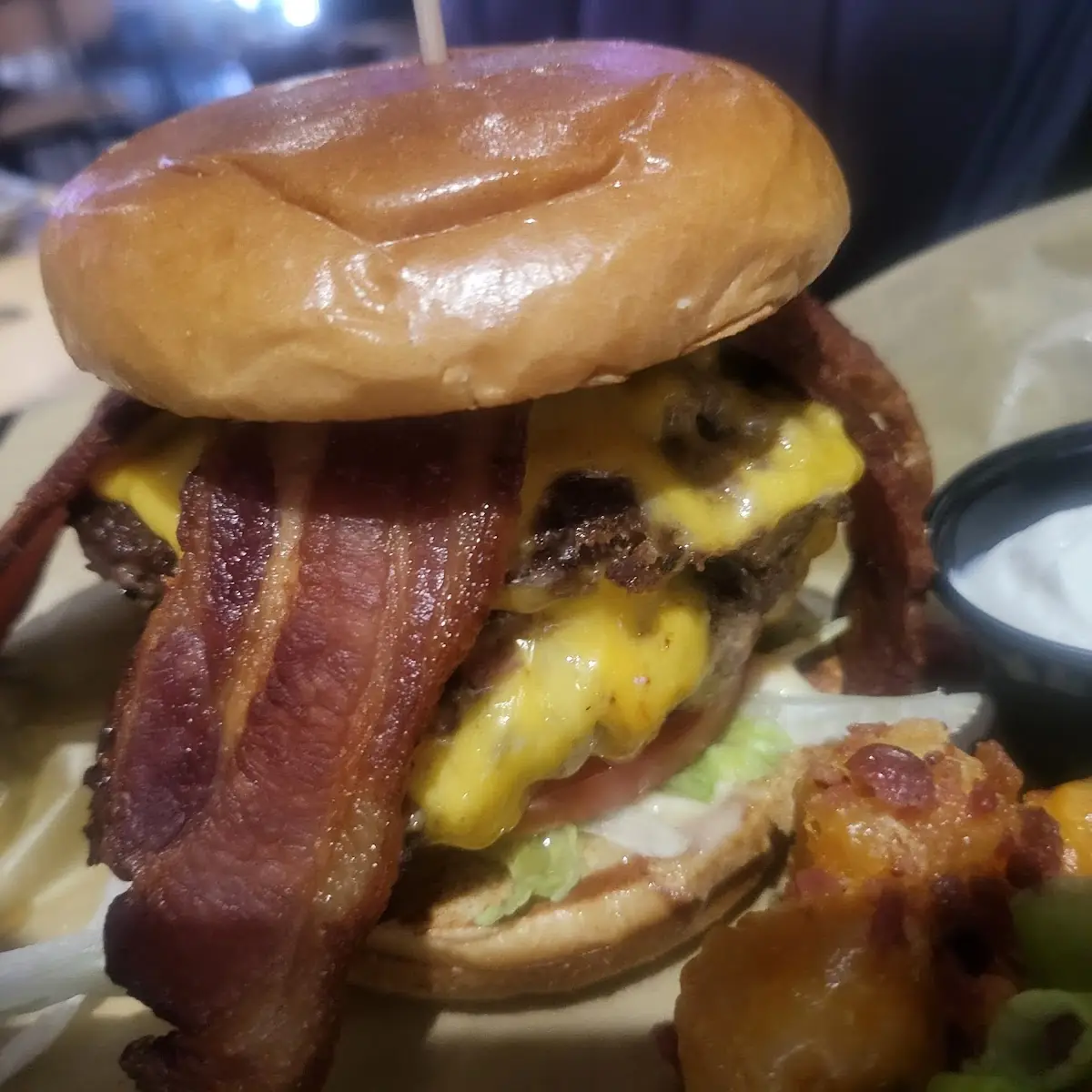Cheese Curd Bacon Burger