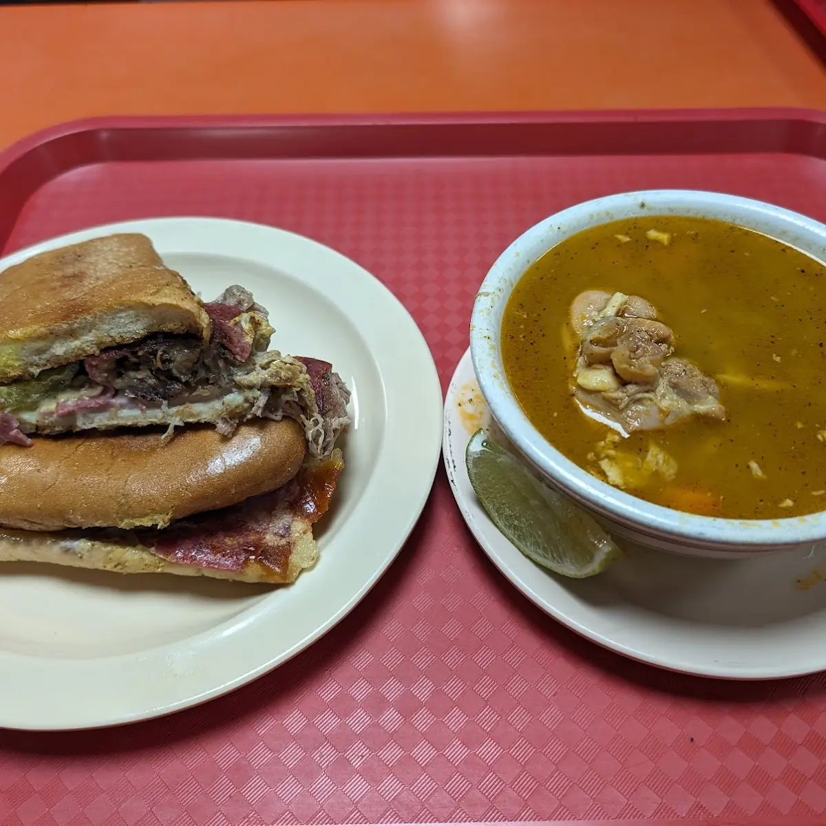 Cubano Sandwich with Soup
