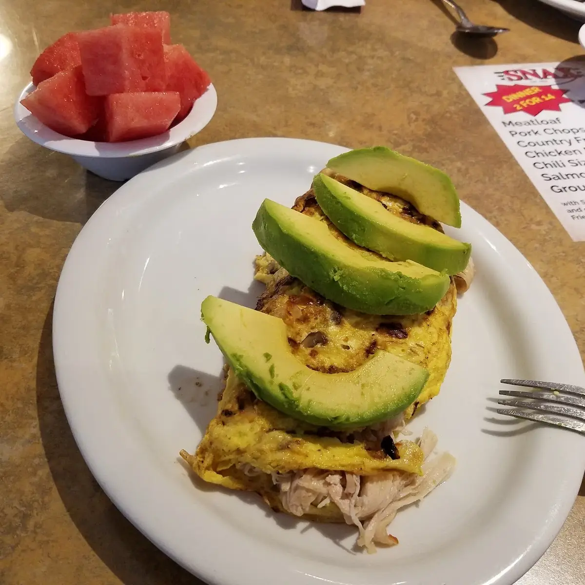 Chicken Burrito with Avocado Slices