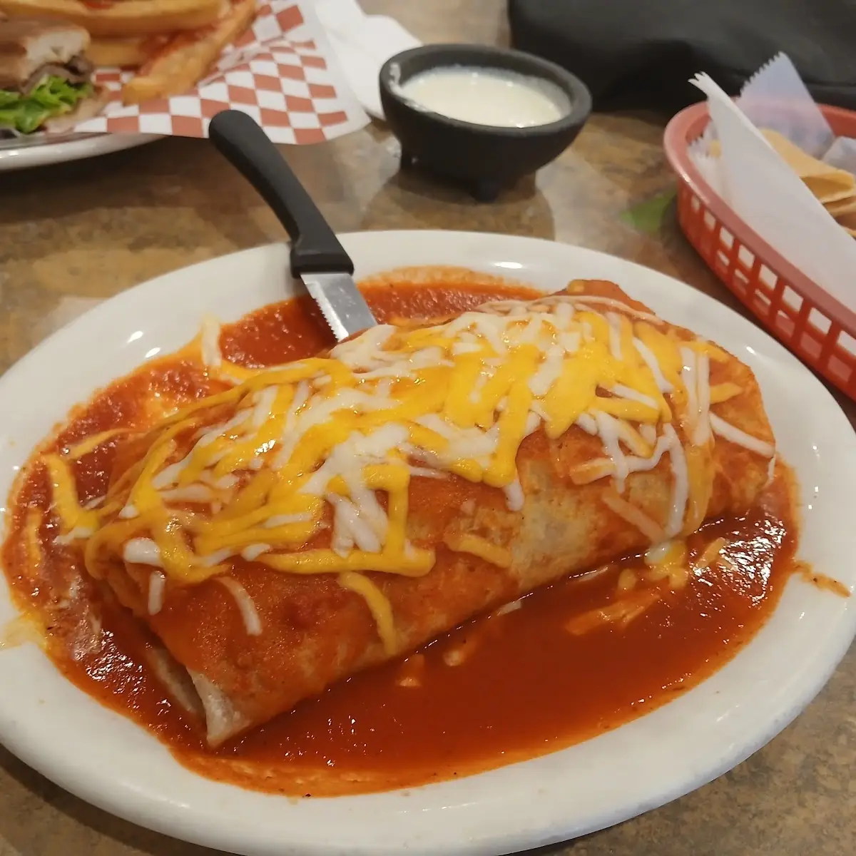 Chile Relleno Burrito with Beans