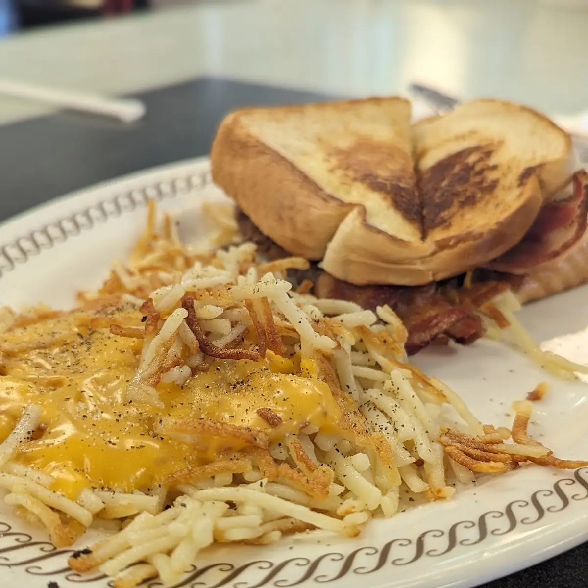 Texas Breakfast Melt with Hashbrowns
