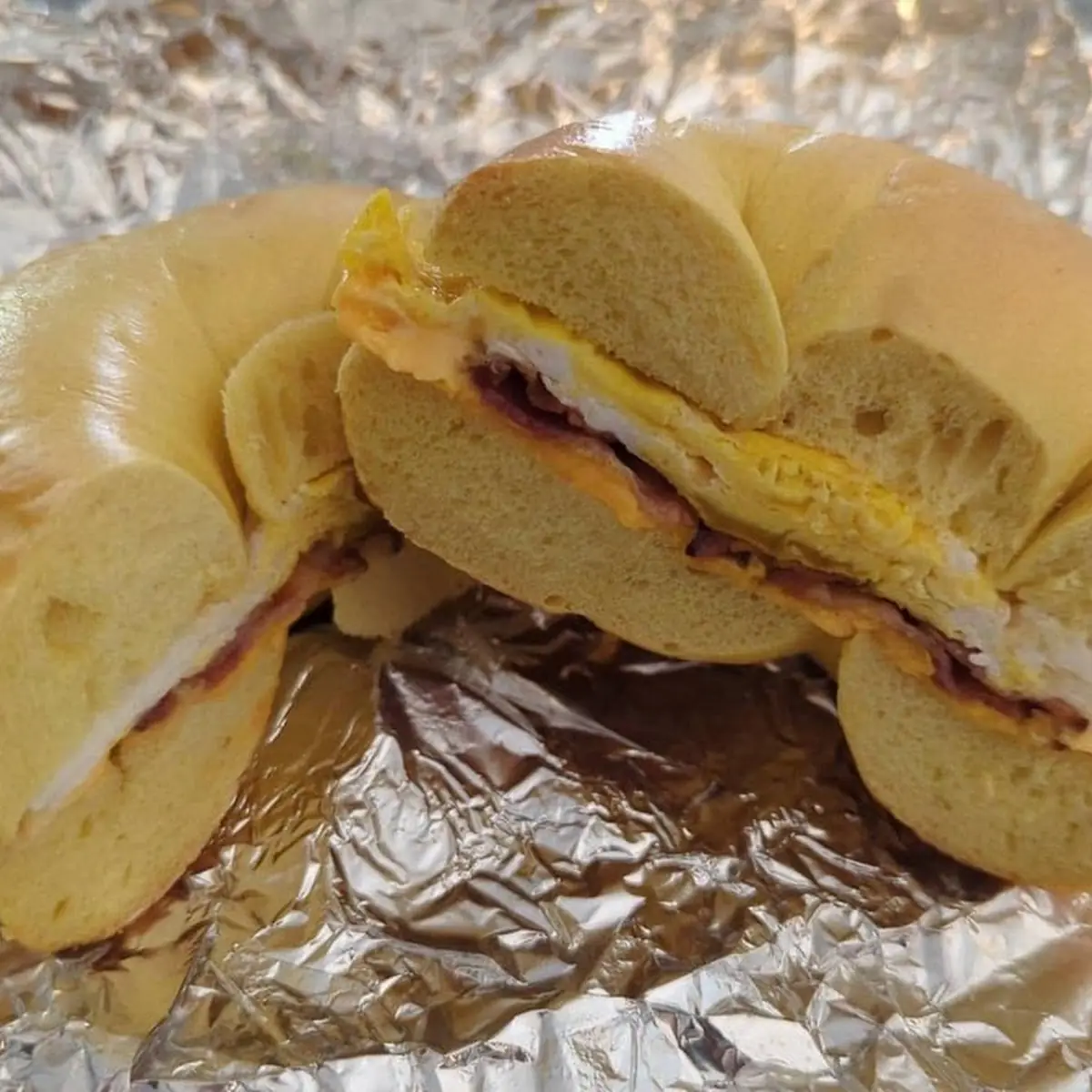 Egg and Cheese on an Everything Bagel