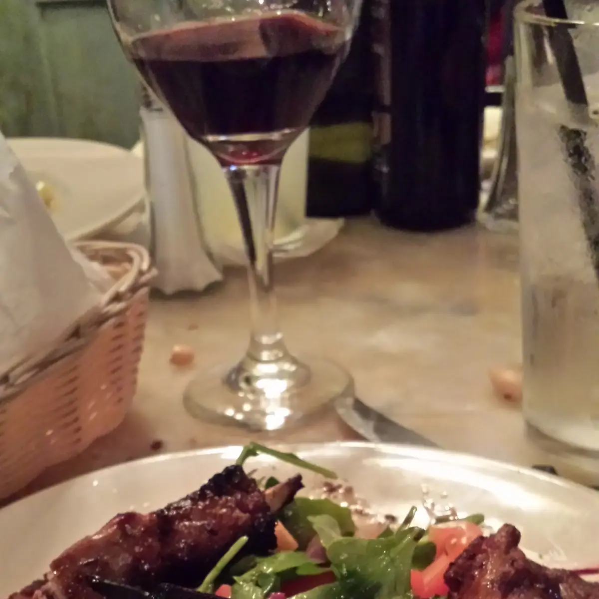Seared Lamb Chops on Arugula Salad