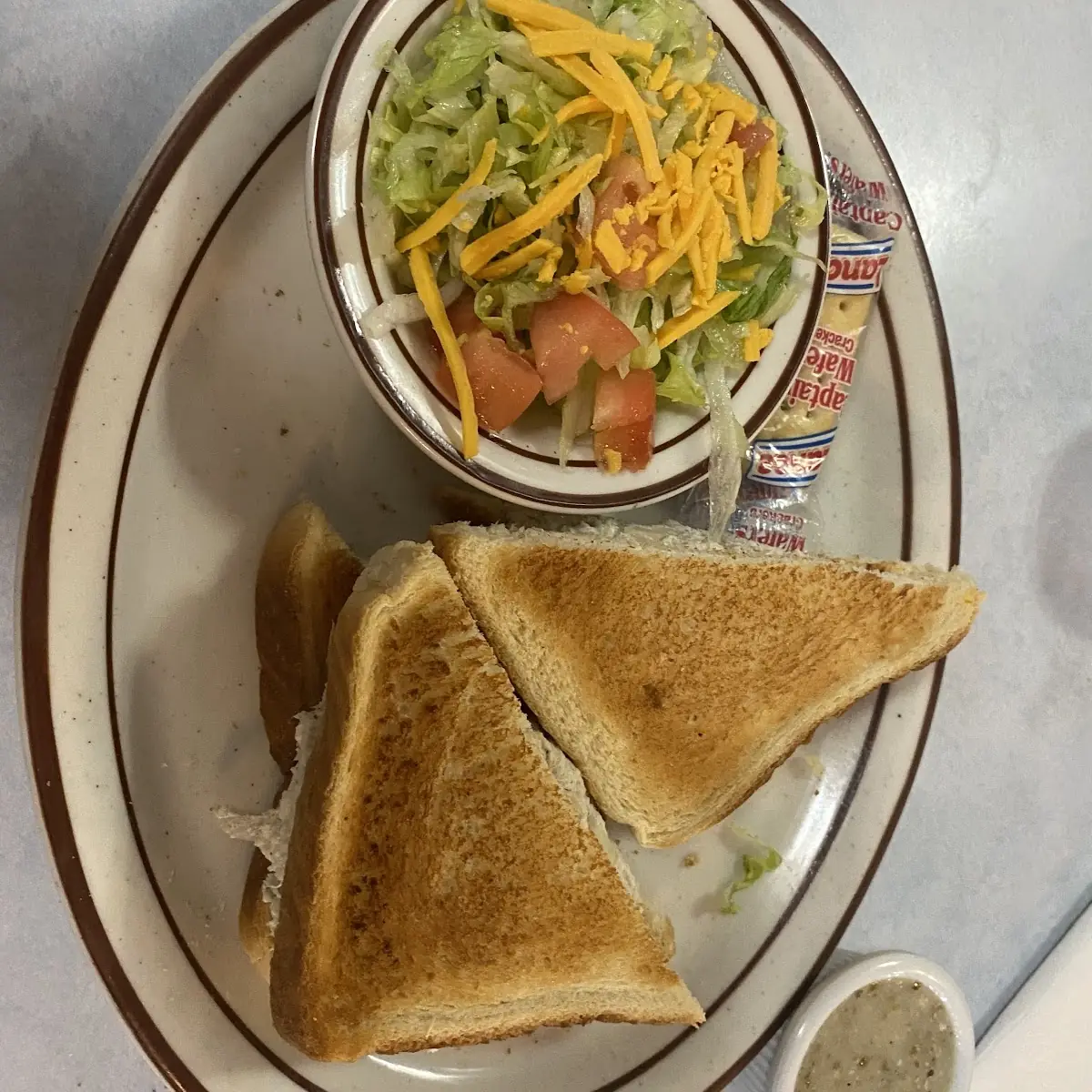 Chicken Salad Sandwich and Side Salad