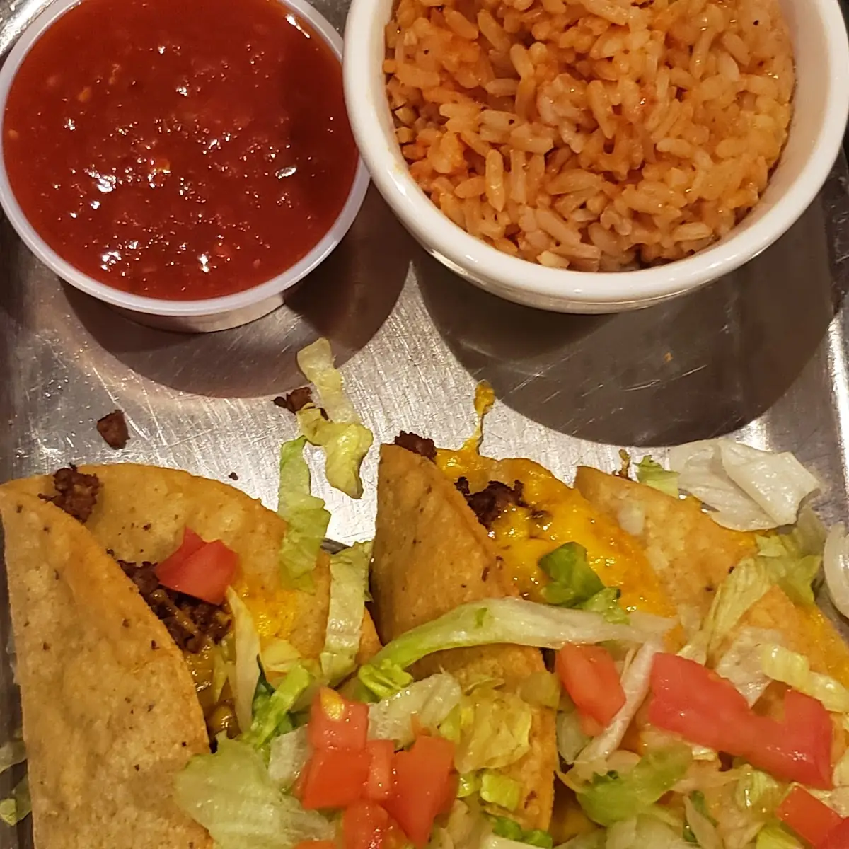 Hard Taco Plate with Rice