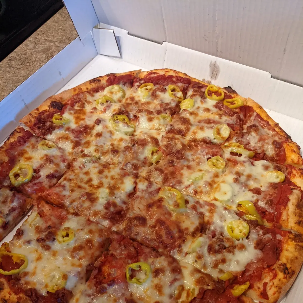 Pepperoni Bacon Banana Peppers Pizza
