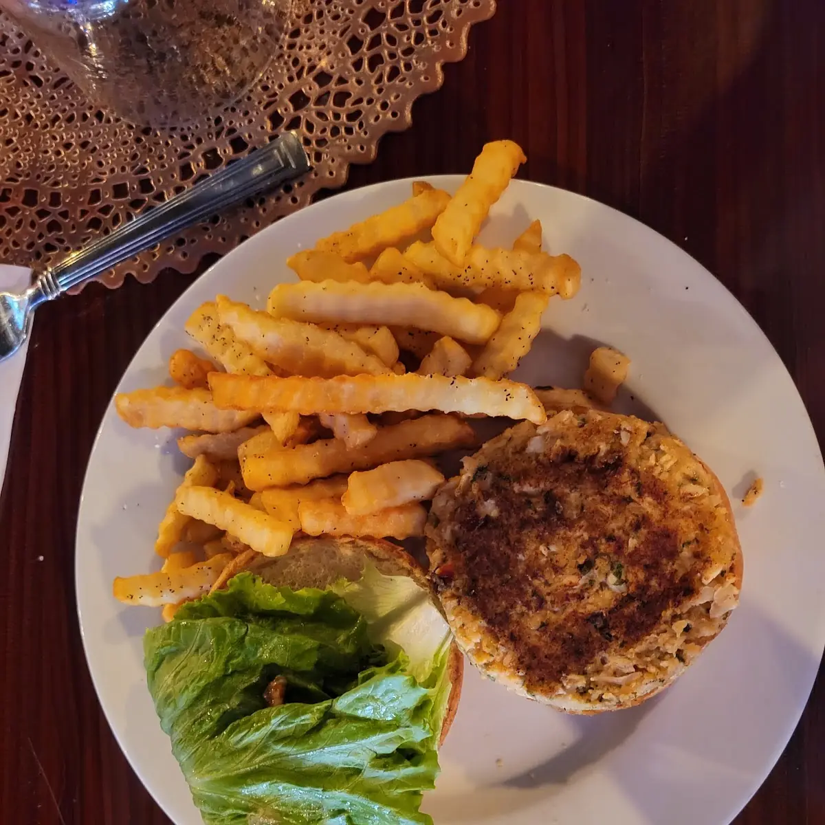 Crab Cake Sandwich with Fries