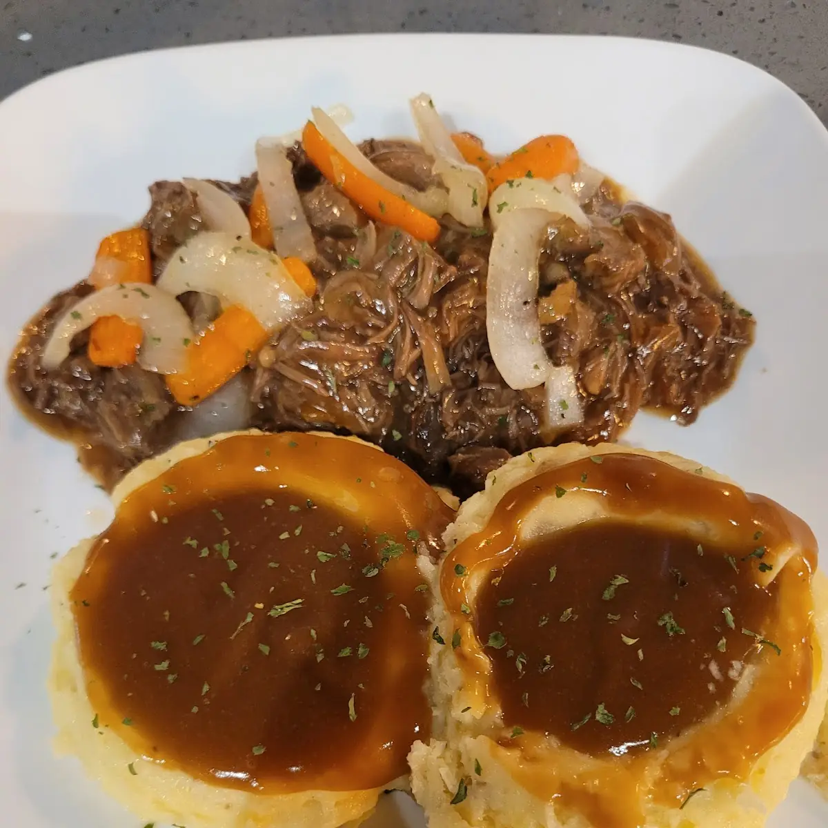 Pot Roast with Mashed Potatoes