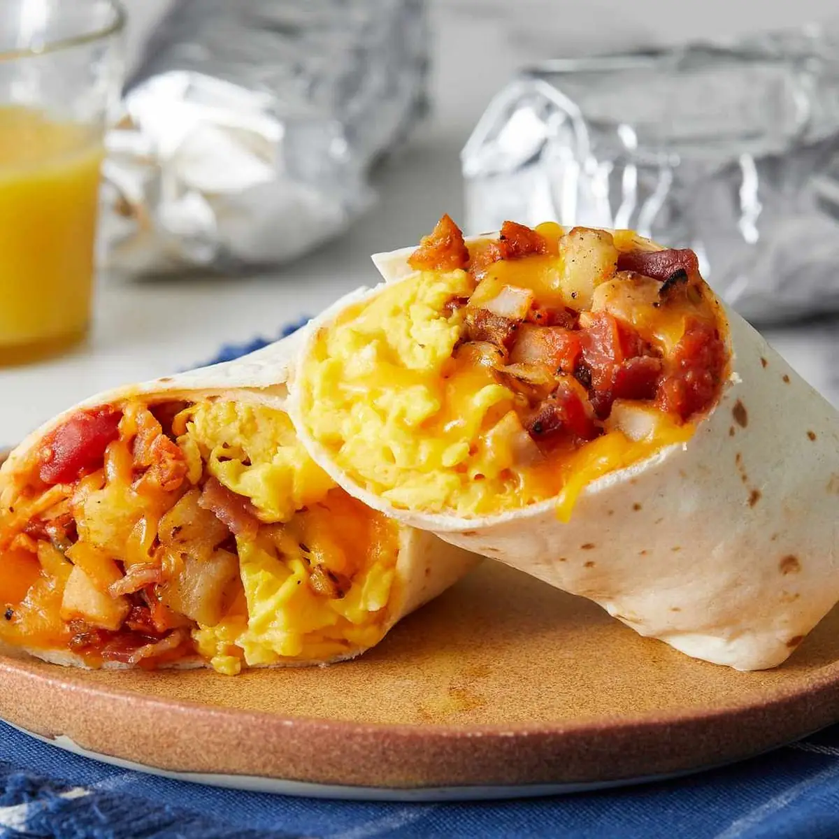 Breakfast Burritos Ham & Cheese or Bacon and Egg or Chorizo and Egg or Egg and Cheese