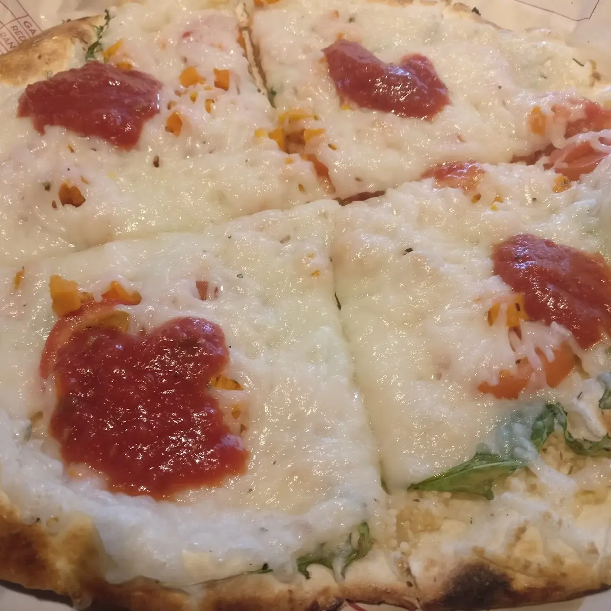 Non Dairy Cheese with Red Sauce Dollop