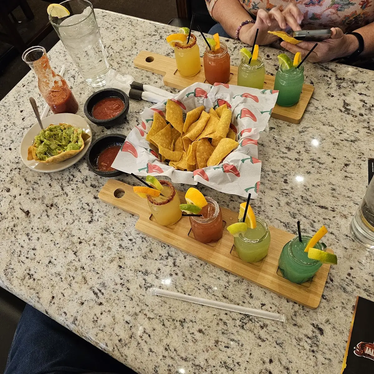 Chips and Salsa and Margarita Flight