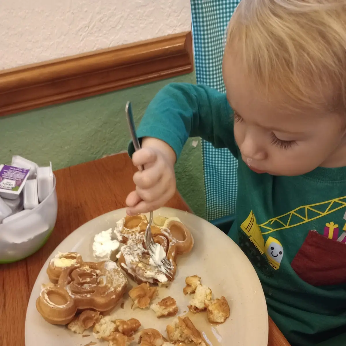 Kids Mickey Mouse Waffle with Whipped Cream