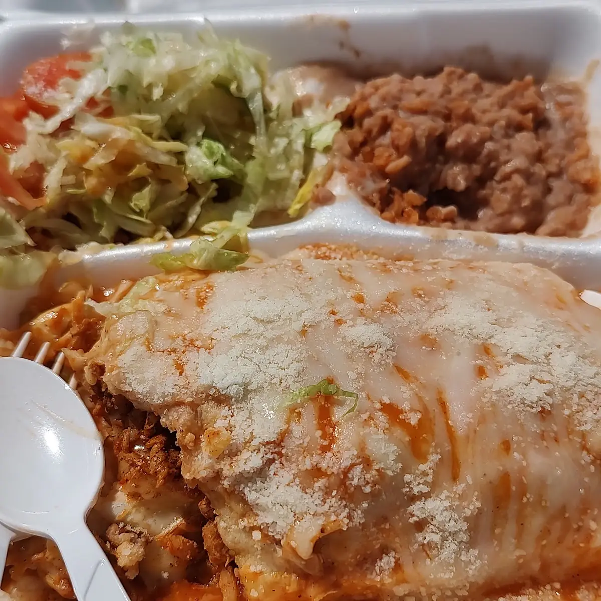 Chicken and Bean and Cheese Burrito
