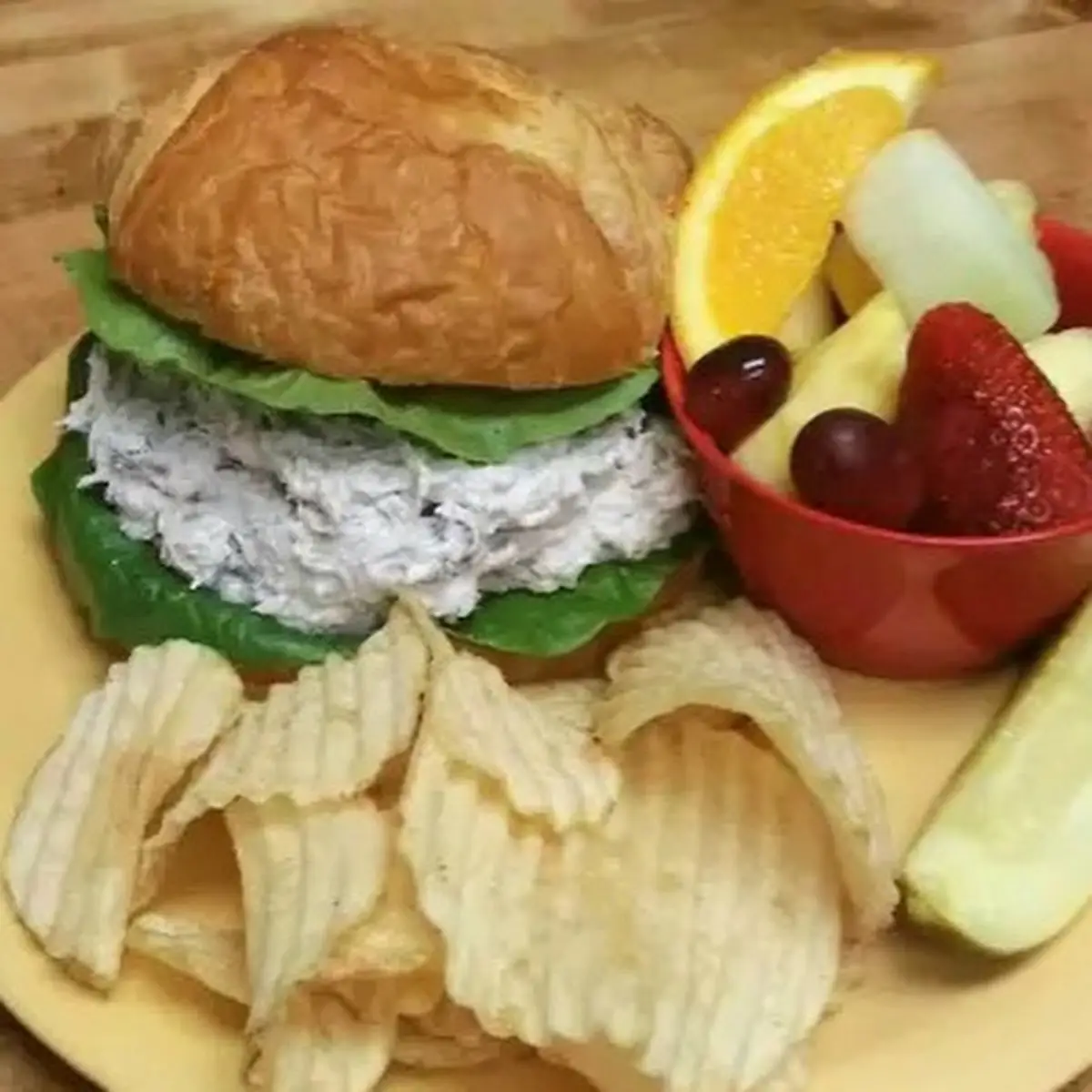 Chicken Salad Sandwich with Potato Chips