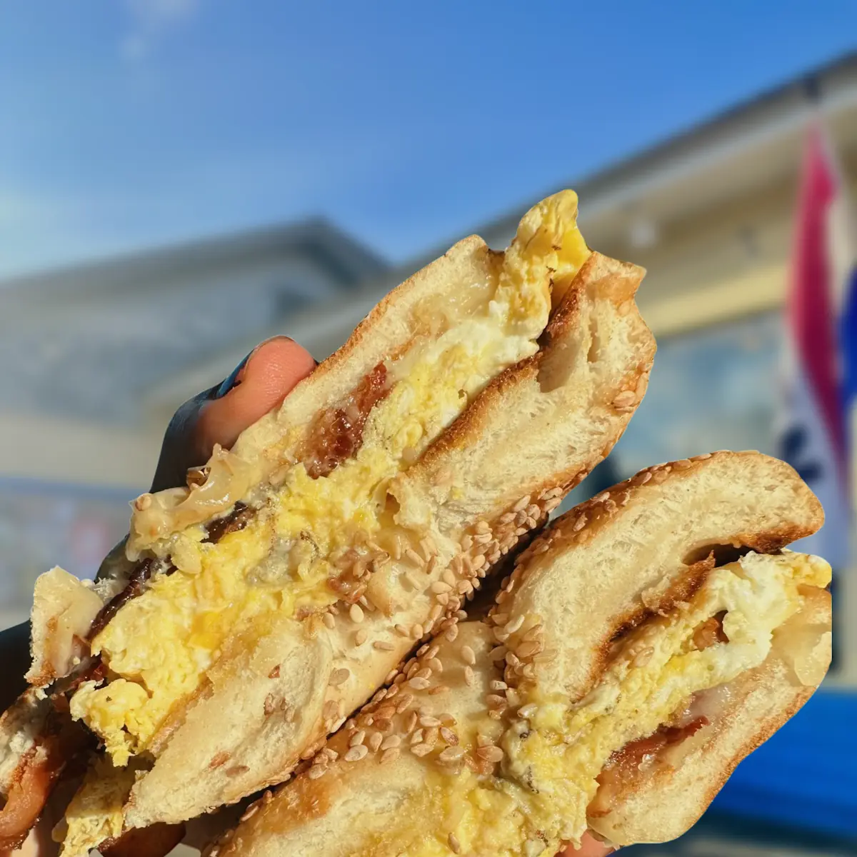 Bacon Egg Breakfast Sandwich on a Bagel