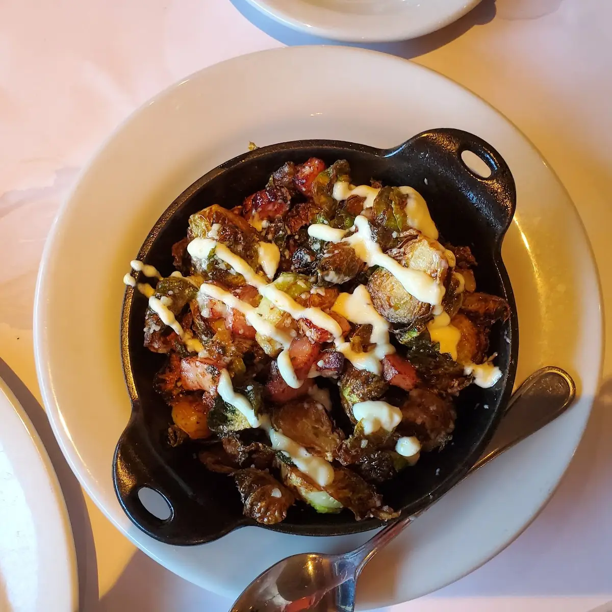 Crispy Brussel Sprouts with Ham