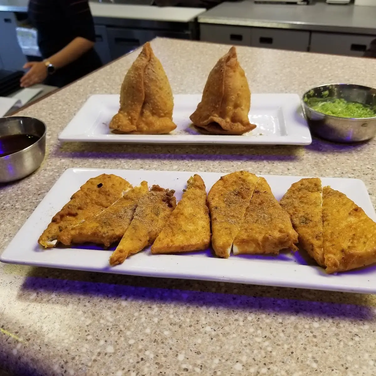 Samosas and Paneer Pakora