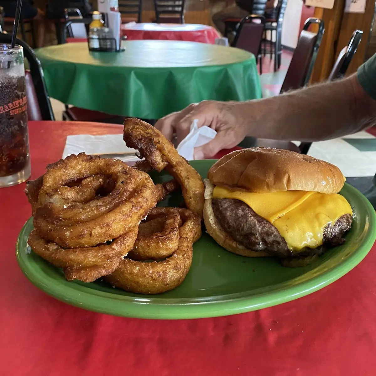 Northwest Bacon BBQ Onion Ring Cheeseburger