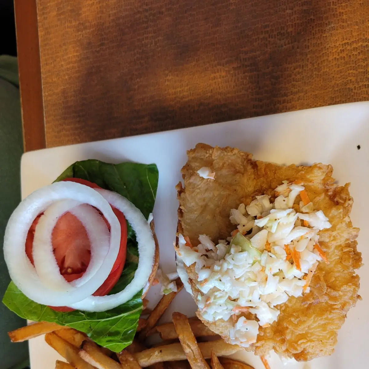 Grouper Sandwich and Fries
