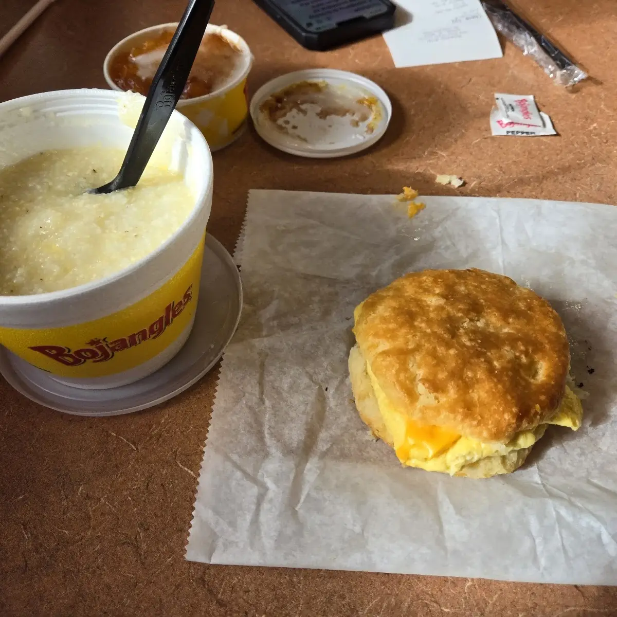 Egg Cheese Biscuit and Grits