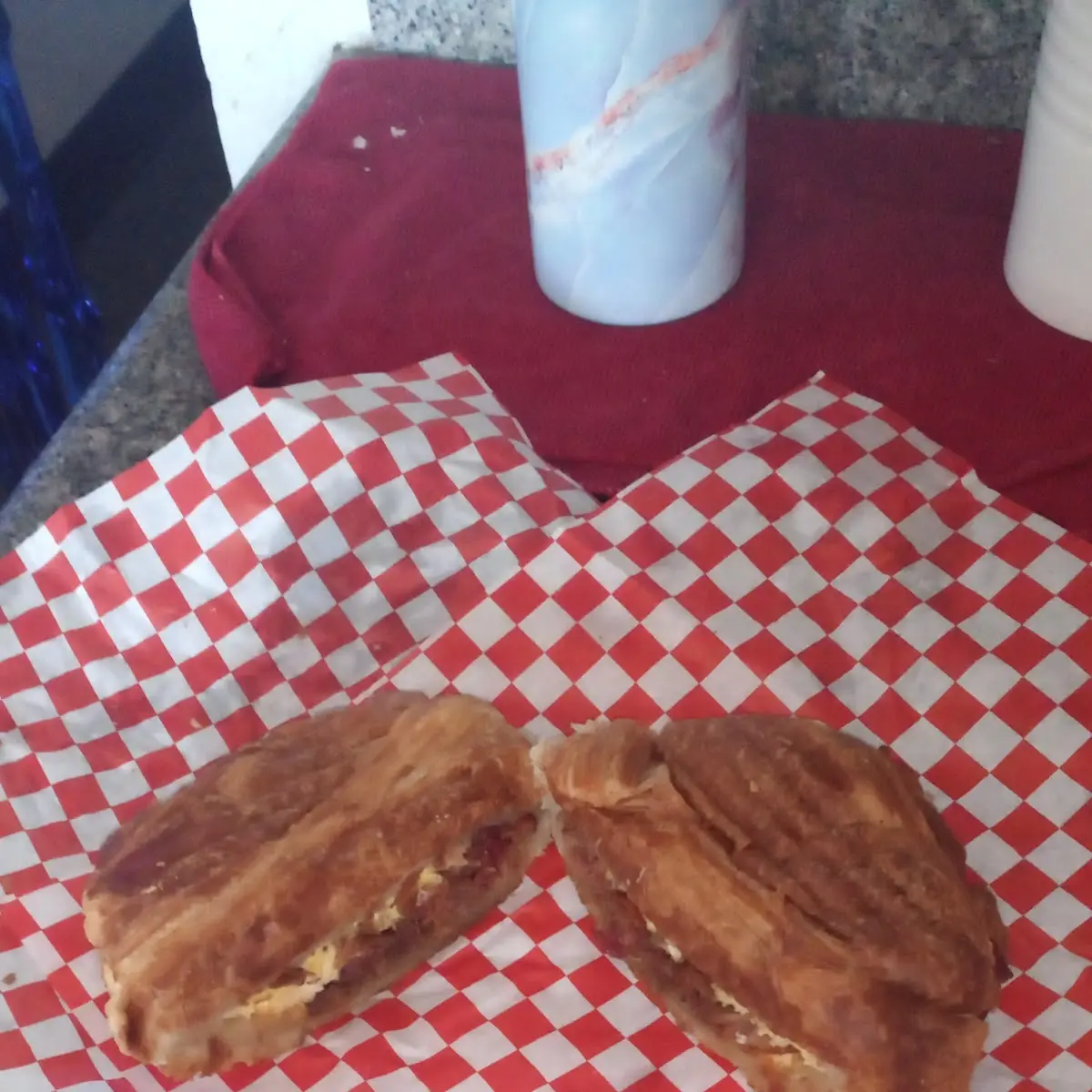 Bacon Egg and Cheese Croissant Sandwich