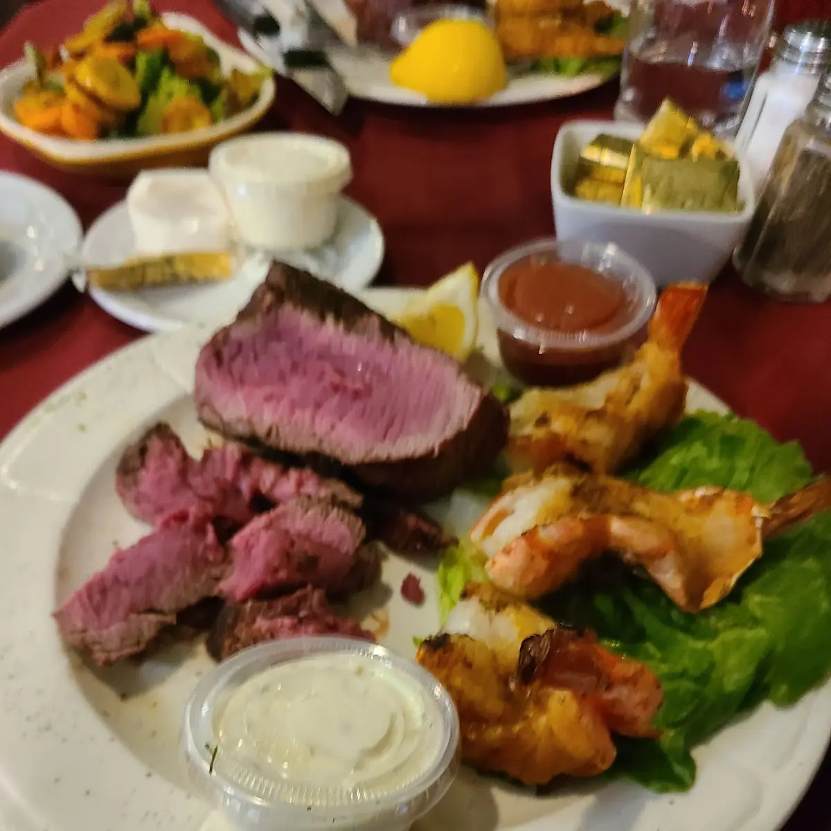 Filet Mignon with Broiled Shrimp