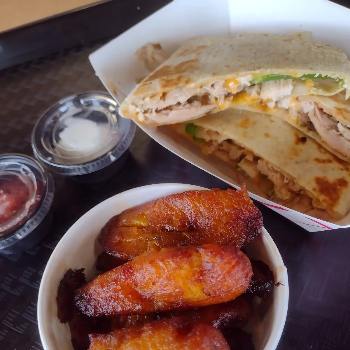 Fried Plantains Chicken Quesadilla