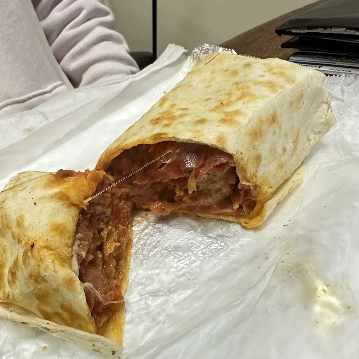 Pauly's Chili Burger Wrap