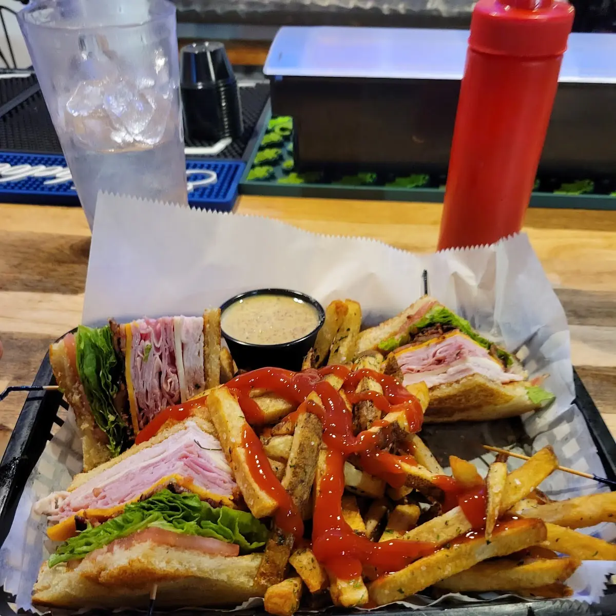 Club Sandwich and Fries