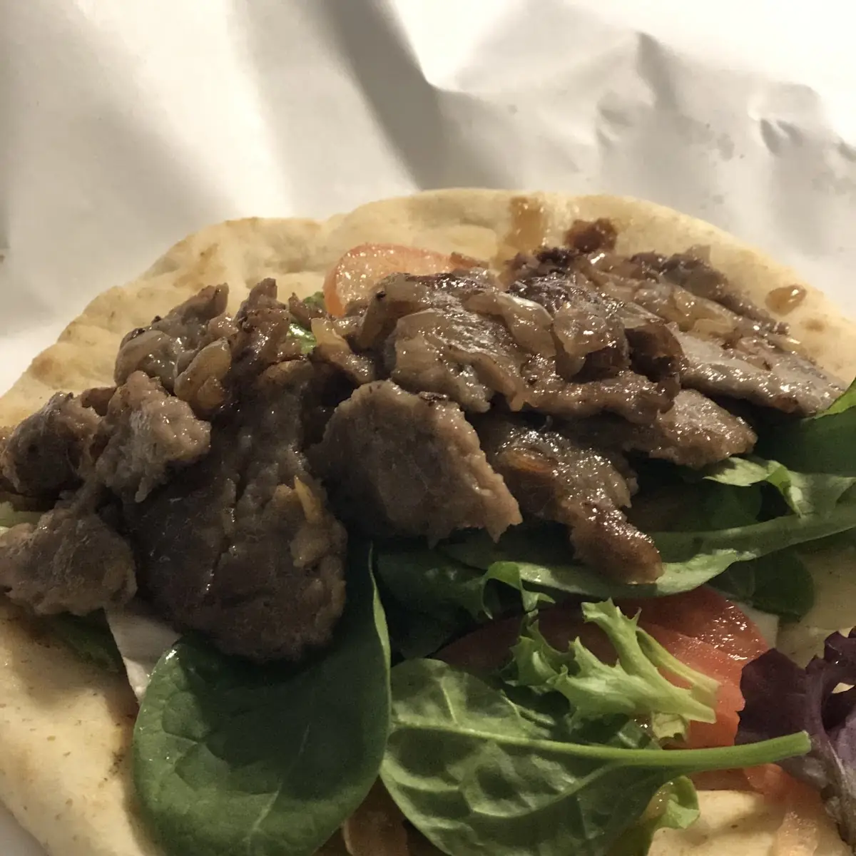 2 gyro sandwiches and hummes and pita combo