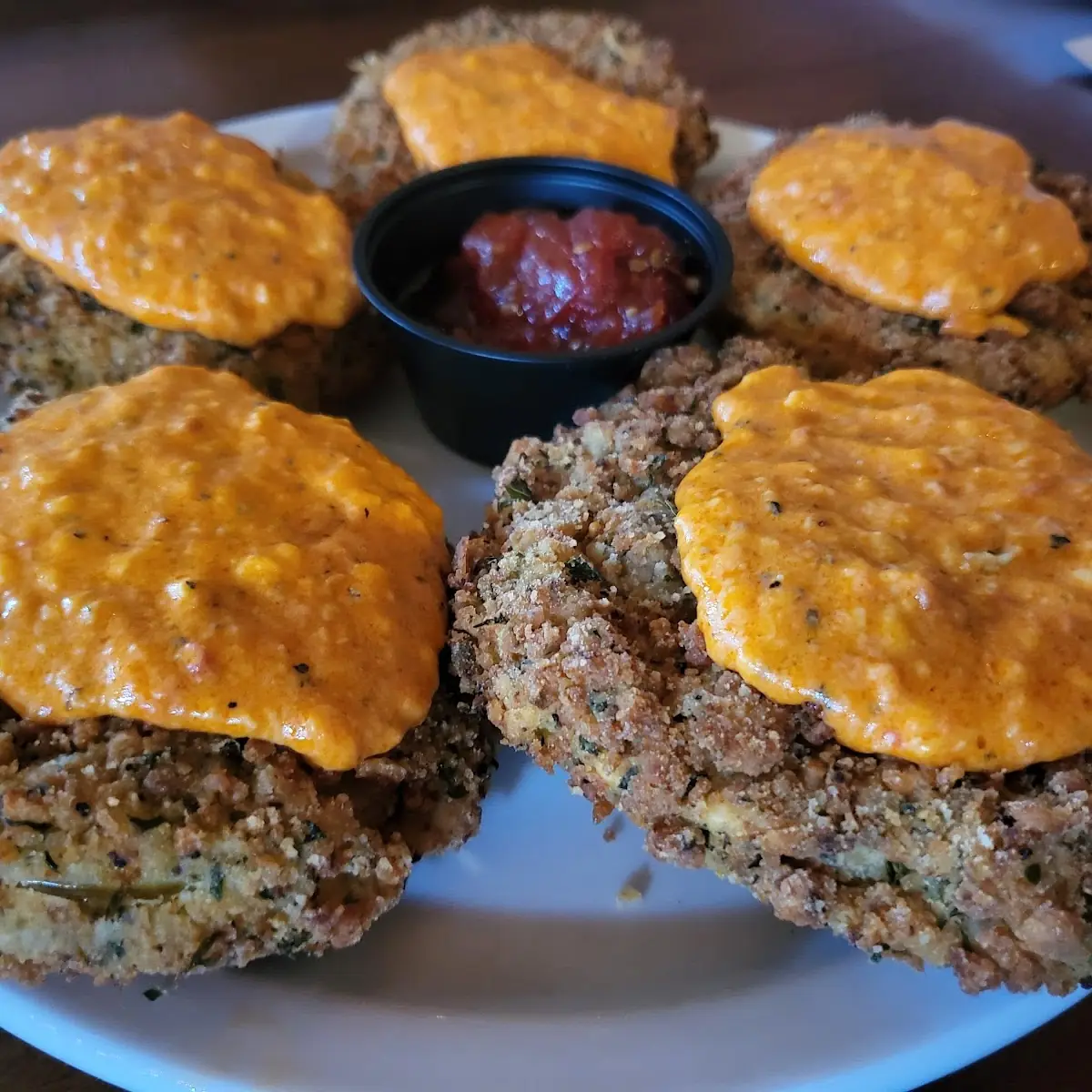 Fried Green Tomatoes with Pimento Cheese Spread