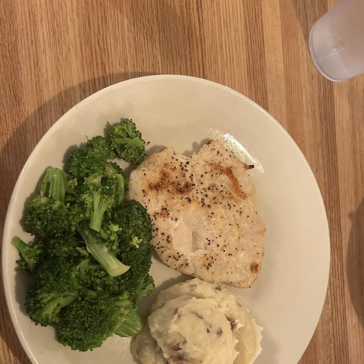 Grilled Chicken Garlic Mashed Potatoes and Steamed Broccoli