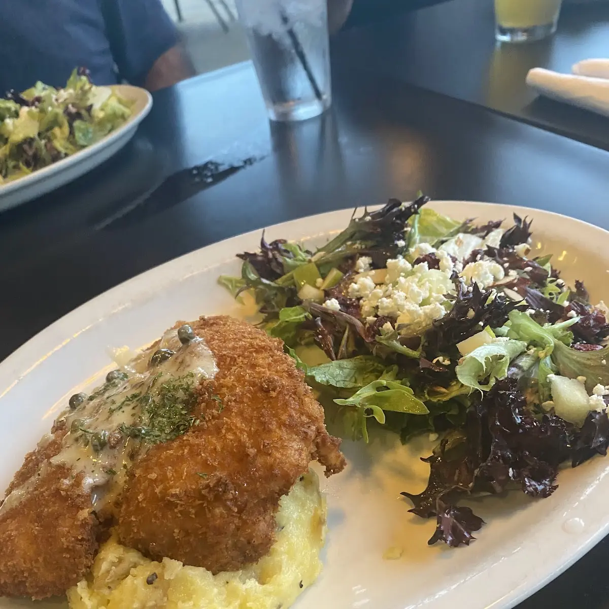 Mashed Potatoes and Salad